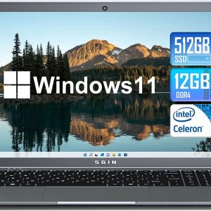 SGIN Laptop 15.6 Inch 12GB DDR4 512GB SSD
